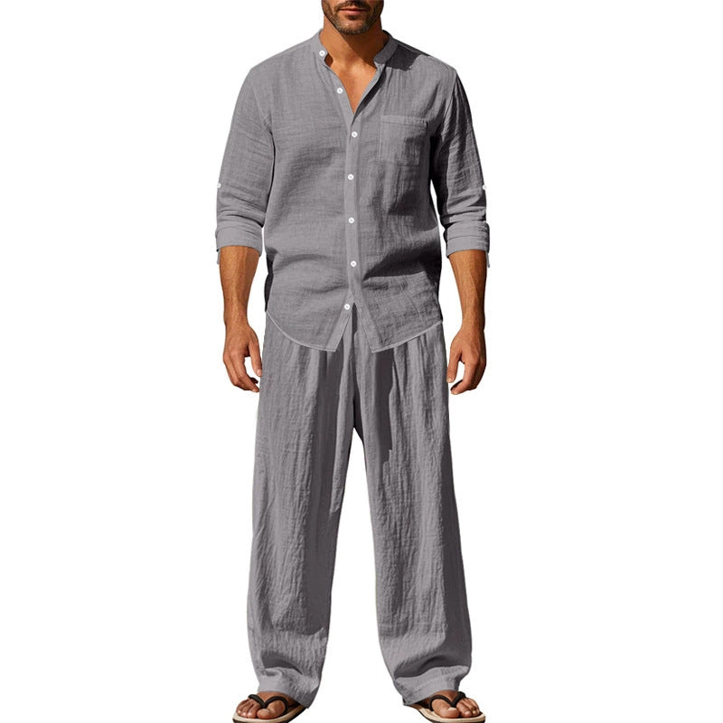 ⏳Time-Limited Special⏰Men’s Shirt & Pants Set – Casual, Breathable Linen, Relaxed Fit