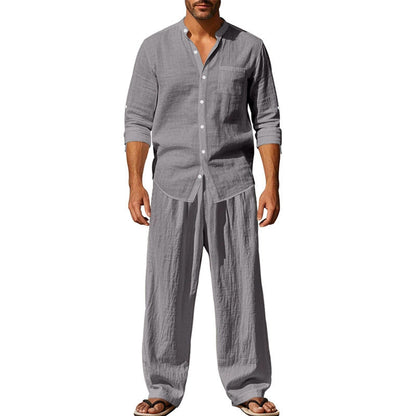 ⏳Time-Limited Special⏰Men’s Shirt & Pants Set – Casual, Breathable Linen, Relaxed Fit