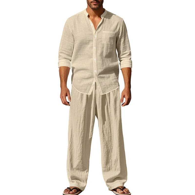 ⏳Time-Limited Special⏰Men’s Shirt & Pants Set – Casual, Breathable Linen, Relaxed Fit