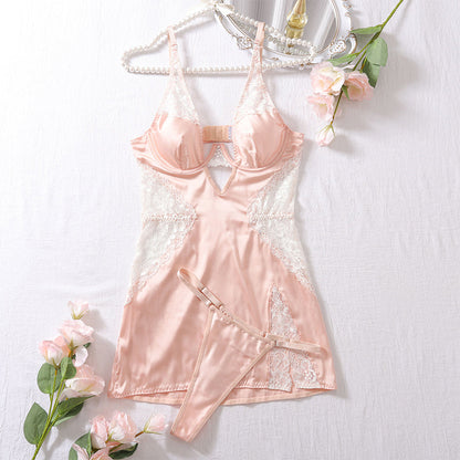⏳Time-Limited Special⏰Sexy spaghetti strap lace dress with thong in two-piece set