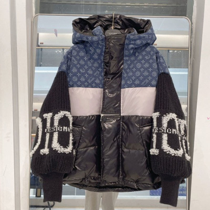 ⏳Time-limited Special⏰Women’s Patchwork Knit Sleeve Hooded Puffer Jacket|Free Express Delivery✈️