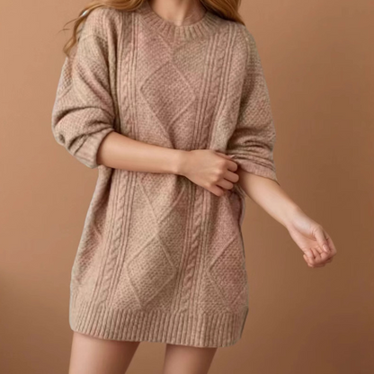 ⏳Time-Limited Special⏰Trendy Cable-Knit Loose-Fit Sweater Dress