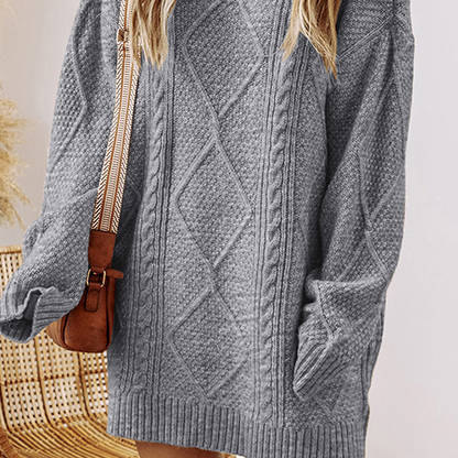 ⏳Time-Limited Special⏰Trendy Cable-Knit Loose-Fit Sweater Dress