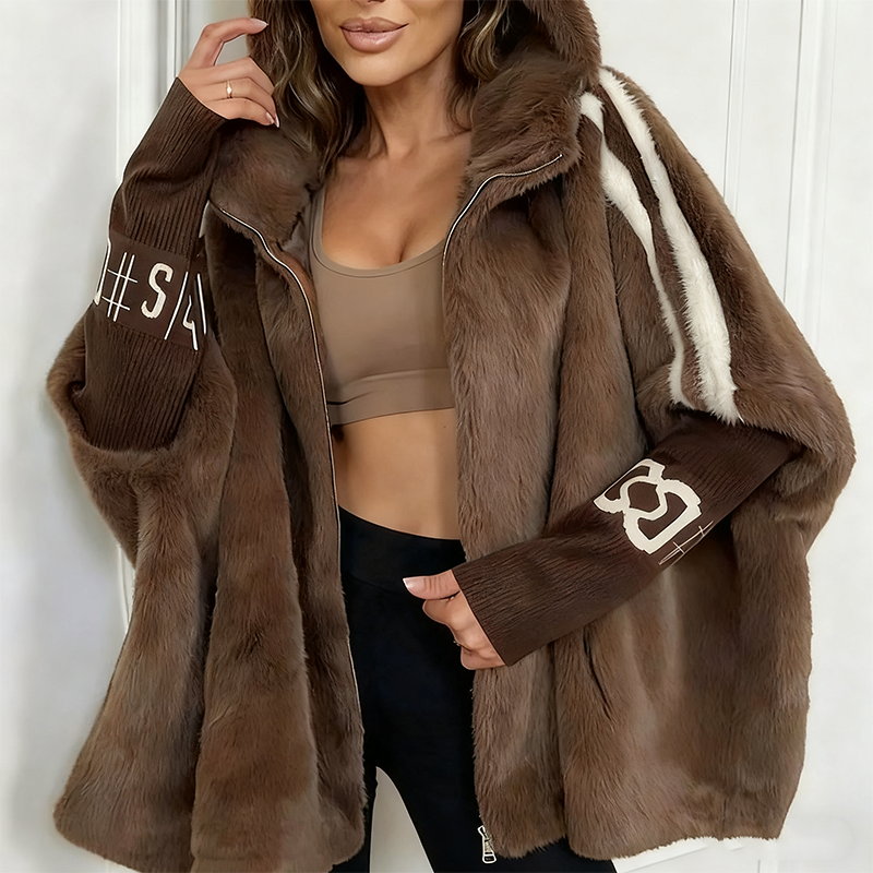 ⏳Time-Limited Special⏰Women's Casual Hooded Zip-Up Plush Coat