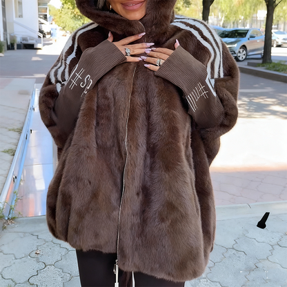 ⏳Time-Limited Special⏰Women's Casual Hooded Zip-Up Plush Coat