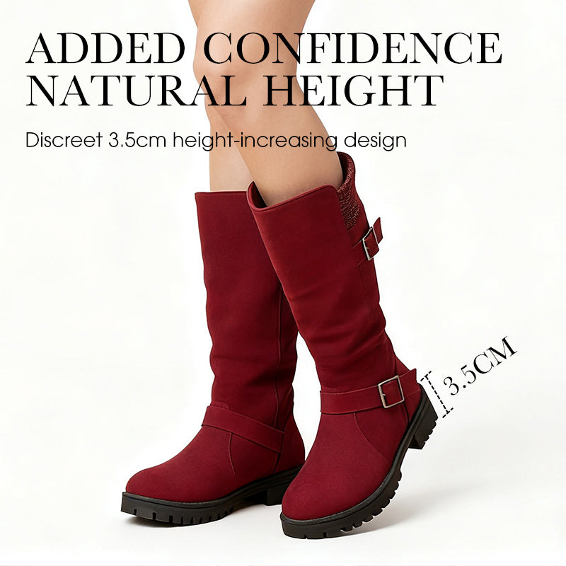 👢 Pull On & Go | Women's Slouchy Faux Suede Mid-Calf Boots⚡ Free shipping