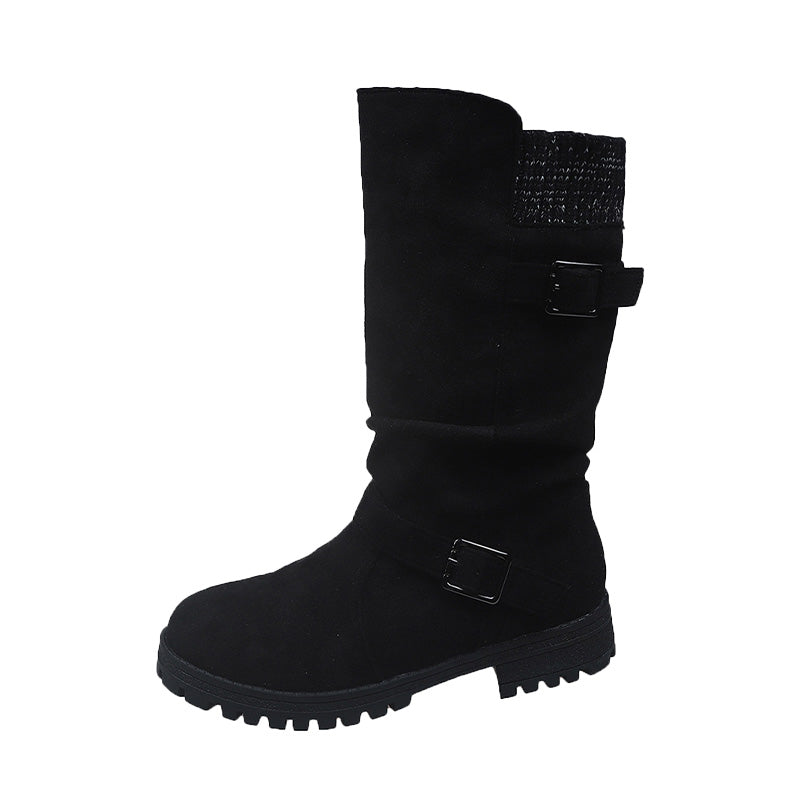 👢 Pull On & Go | Women's Slouchy Faux Suede Mid-Calf Boots⚡ Free shipping