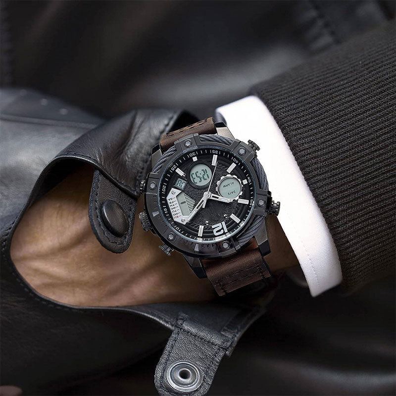 🎄Christmas Sale 60% OFF🔥Multifunctional Dual Display 3ATM Waterproof Men's Quartz Sports Watch