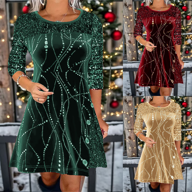 ⏳Time-Limited Special⏰Elegant Sequin A-Line Dress