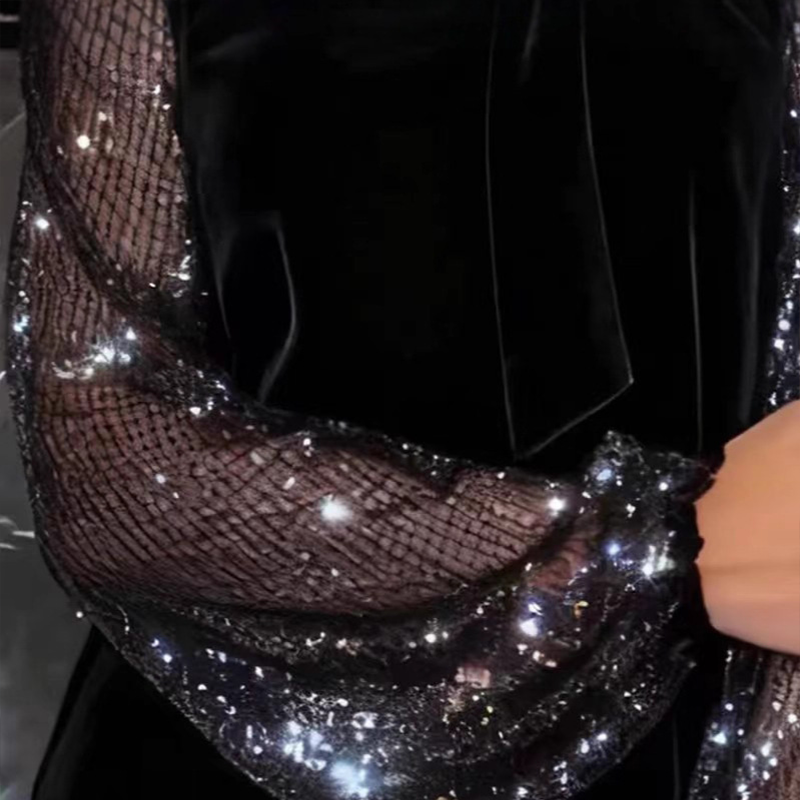 ⏳Time-Limited Special⏰Women's Sequin Bow Tie Neck Dress✨👗
