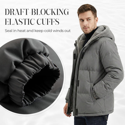 📢📢 60 %  OFF !! ✨Men’s Cold-Resistant Windproof Thermal-Lined Hooded Coat 