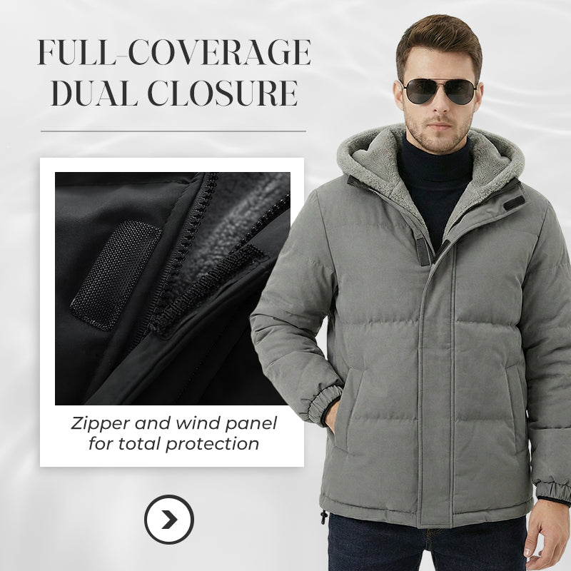 📢📢 60 %  OFF !! ✨Men’s Cold-Resistant Windproof Thermal-Lined Hooded Coat 