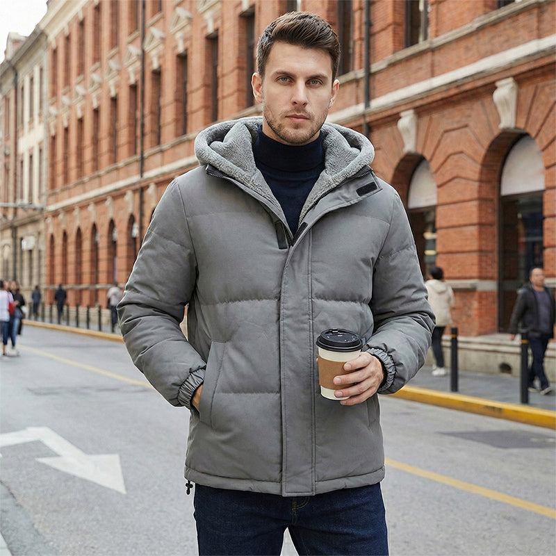 📢📢 60 %  OFF !! ✨Men’s Cold-Resistant Windproof Thermal-Lined Hooded Coat 