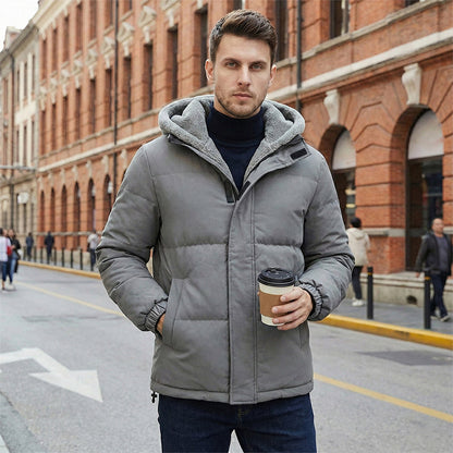 📢📢 60 %  OFF !! ✨Men’s Cold-Resistant Windproof Thermal-Lined Hooded Coat 