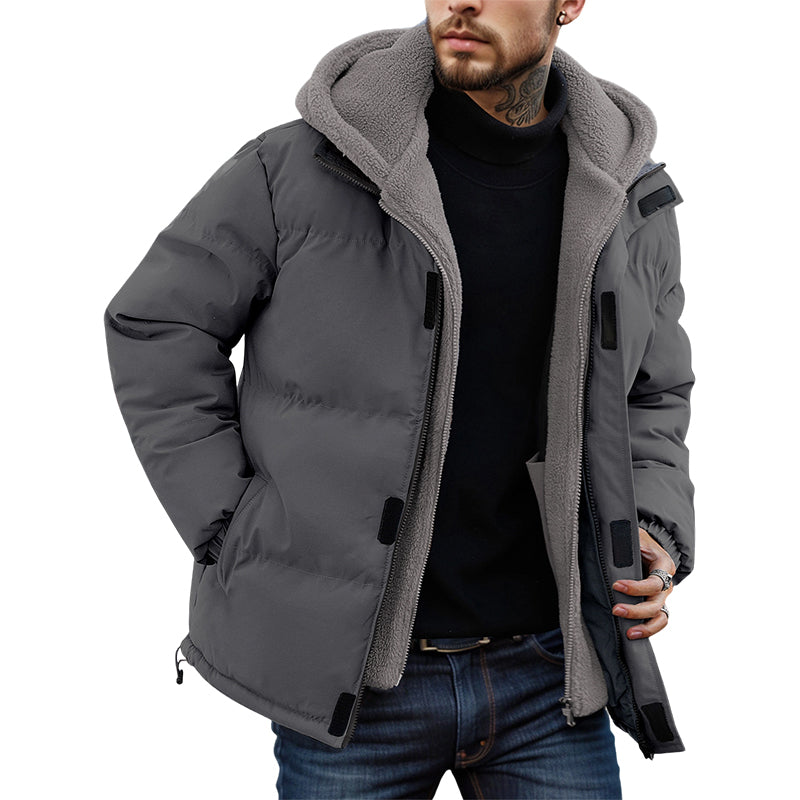 📢📢 60 %  OFF !! ✨Men’s Cold-Resistant Windproof Thermal-Lined Hooded Coat 