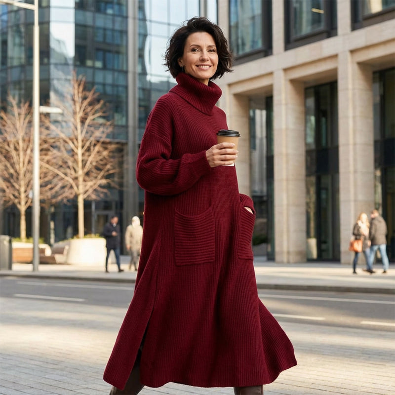 ⏳Time-Limited Special⏰Women's Turtleneck Long Sleeve Knit Sweater Dress