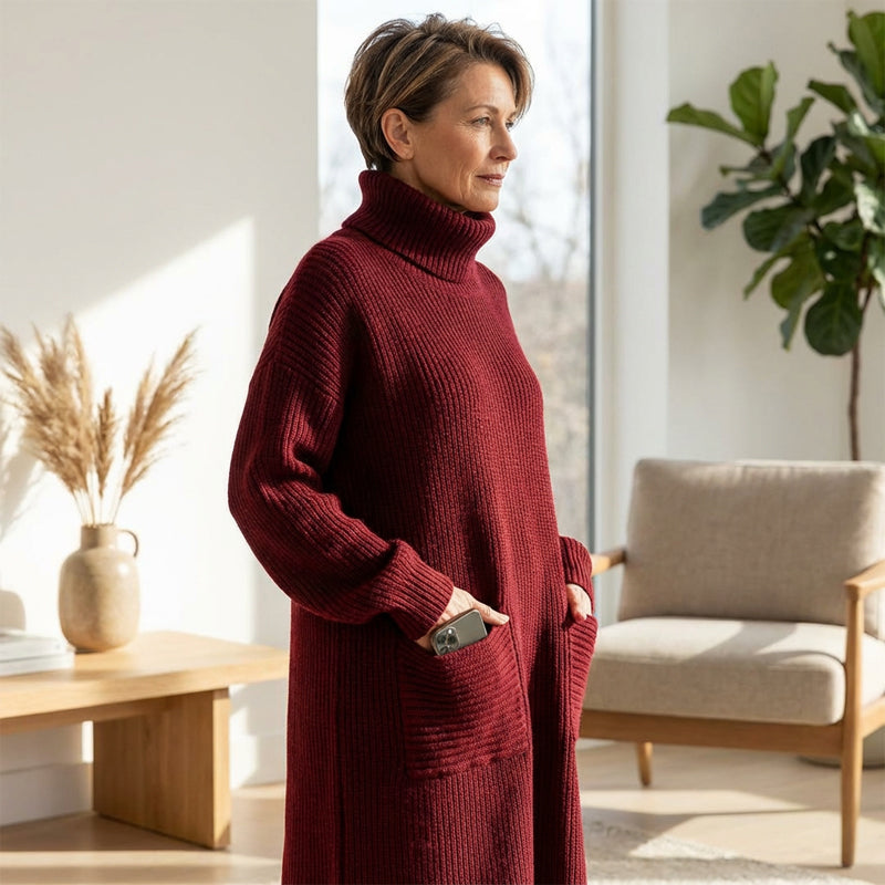 ⏳Time-Limited Special⏰Women's Turtleneck Long Sleeve Knit Sweater Dress