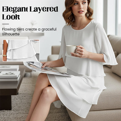⏳Time-Limited Special⏰Women's Elegant Layered Ruffle Sleeve Dress