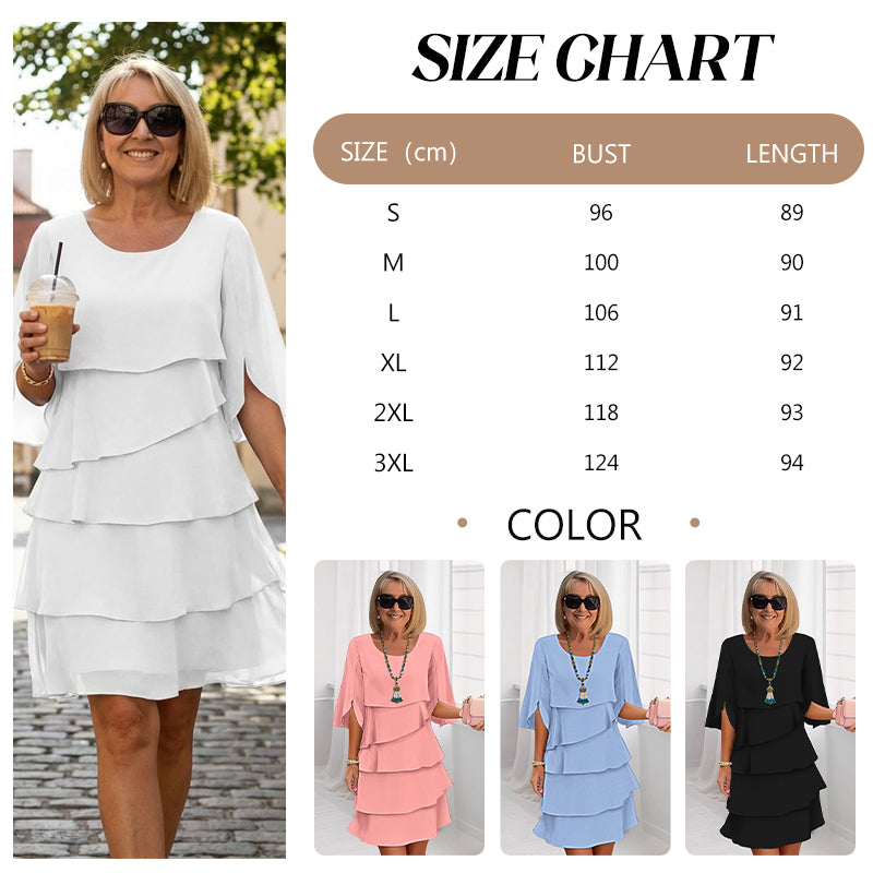 ⏳Time-Limited Special⏰Women's Elegant Layered Ruffle Sleeve Dress