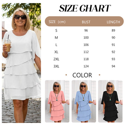 ⏳Time-Limited Special⏰Women's Elegant Layered Ruffle Sleeve Dress