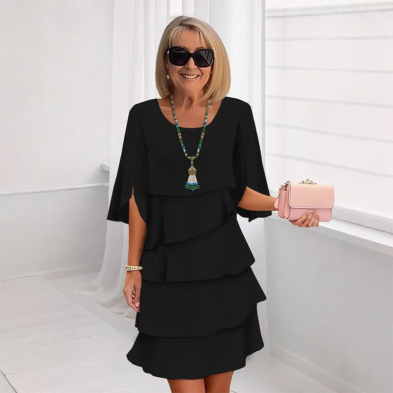 ⏳Time-Limited Special⏰Women's Elegant Layered Ruffle Sleeve Dress