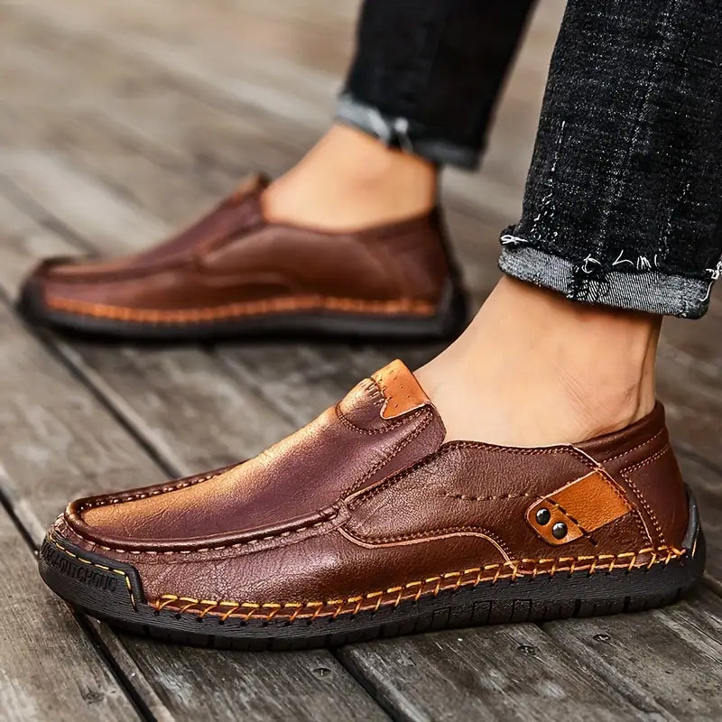 ⏳Time-Limited Special⏰Classic Men’s Slip-On Leather Shoes – Premium Calfskin, All-Day Comfort & Effortless Style