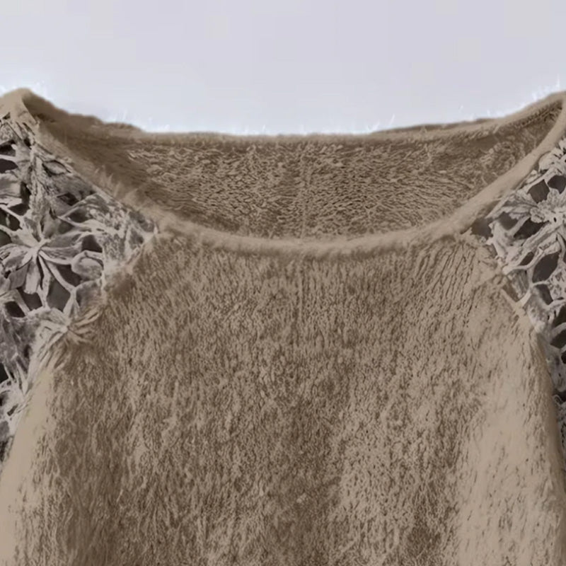 ⏳Time-Limited Special⏰Women's Crochet Lace Lantern Sleeve Sweater👚