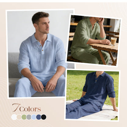 ⏳Time-Limited Special⏰Men's Linen Blend 2-Piece Casual Set