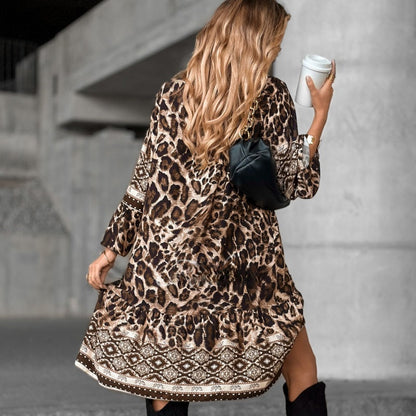 ⏳Time-Limited Special⏰Elegant V-Neck Long-Sleeve Printed Dress