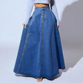 ⏳Time-Limited Special⏰Vintage Button-Front A-Line Denim Skirt👗