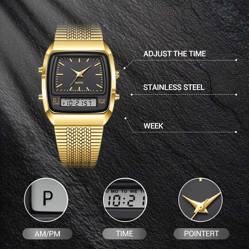 ⏳Time-Limited Special⏰Retro Style Square Face Multifunction Watch – Chronograph, Date Display & Classic Design 🕰️