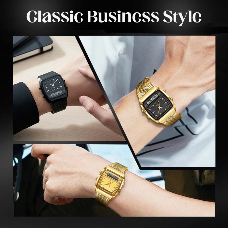 ⏳Time-Limited Special⏰Retro Style Square Face Multifunction Watch – Chronograph, Date Display & Classic Design 🕰️