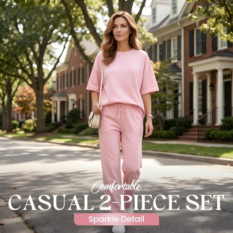 ⏳Time-Limited Special⏰Comfortable Casual 2-Piece Set with Sparkle Detail
