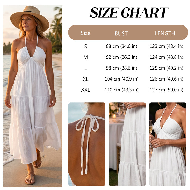 ⏳Time-Limited Special⏰Halter Neck Backless Tiered Maxi Dress
