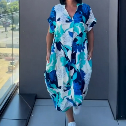⏳Time-Limited Special⏰Women's Casual Elegant Printed V-Neck Dress💡Designed in the USA💡