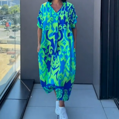 ⏳Time-Limited Special⏰Women's Casual Elegant Printed V-Neck Dress💡Designed in the USA💡