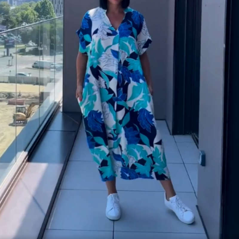 ⏳Time-Limited Special⏰Women's Casual Elegant Printed V-Neck Dress💡Designed in the USA💡