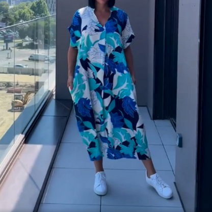 ⏳Time-Limited Special⏰Women's Casual Elegant Printed V-Neck Dress💡Designed in the USA💡