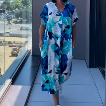 ⏳Time-Limited Special⏰Women's Casual Elegant Printed V-Neck Dress💡Designed in the USA💡
