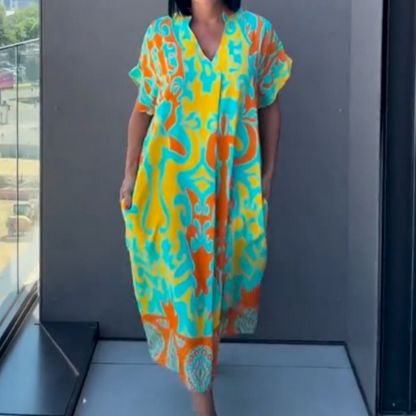⏳Time-Limited Special⏰Women's Casual Elegant Printed V-Neck Dress💡Designed in the USA💡