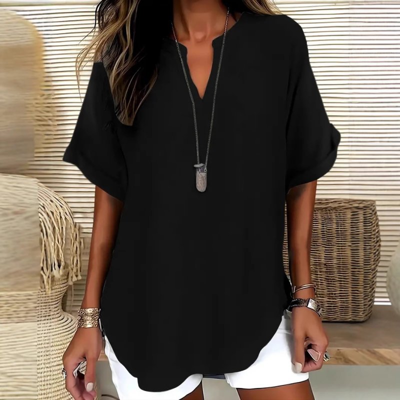 ⏳Time-Limited Special⏰Fashion Loose Solid Color Short Sleeve Top