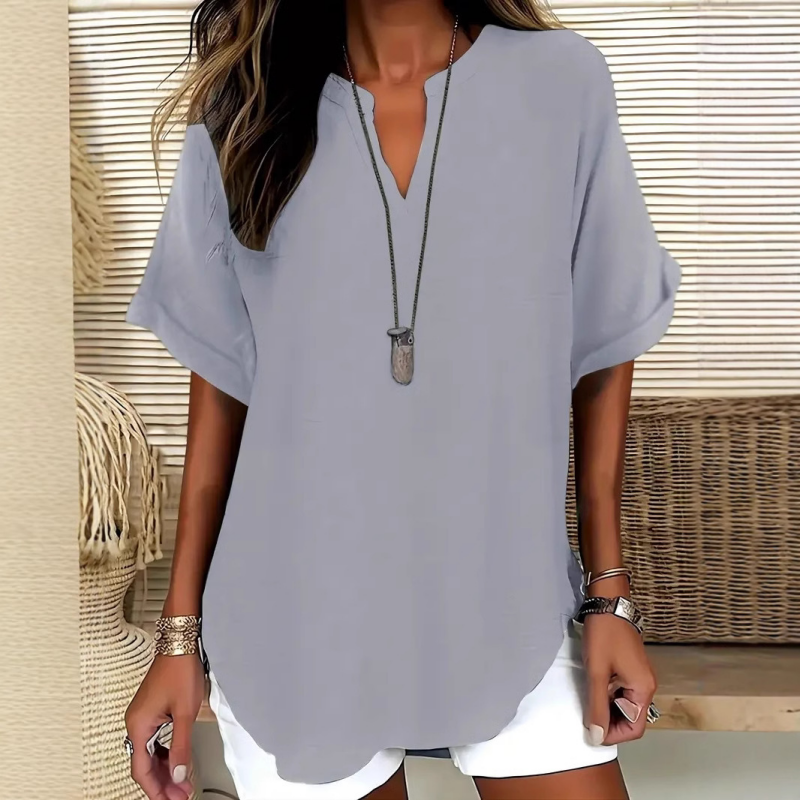 ⏳Time-Limited Special⏰Fashion Loose Solid Color Short Sleeve Top