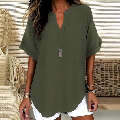 ⏳Time-Limited Special⏰Fashion Loose Solid Color Short Sleeve Top