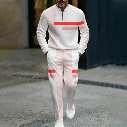 ⏳Time-Limited Special⏰Men's Half-Zip Color Block Tracksuit Set