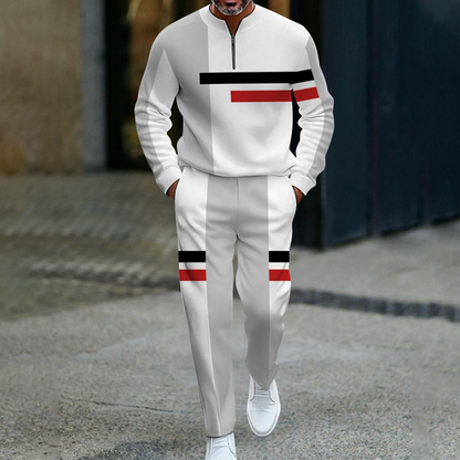 ⏳Time-Limited Special⏰Men's Half-Zip Color Block Tracksuit Set