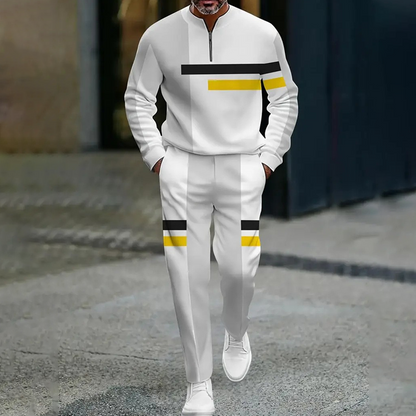⏳Time-Limited Special⏰Men's Half-Zip Color Block Tracksuit Set