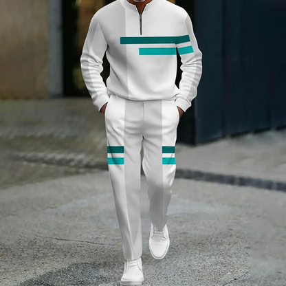 ⏳Time-Limited Special⏰Men's Half-Zip Color Block Tracksuit Set