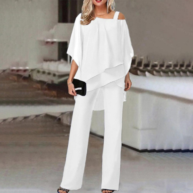 ⏳Time-Limited Special⏰Women’s Irregular Chiffon Tops & Wide-Leg Pants Set