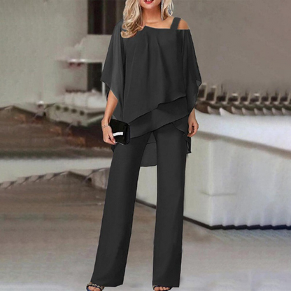 ⏳Time-Limited Special⏰Women’s Irregular Chiffon Tops & Wide-Leg Pants Set