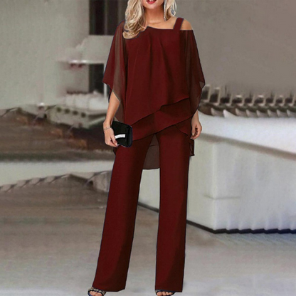 ⏳Time-Limited Special⏰Women’s Irregular Chiffon Tops & Wide-Leg Pants Set